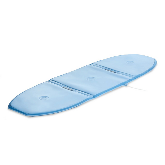 Blaue Biomag A12PL-3D-e Magnetfeldtherapie Matte für Ganzkörperanwendungen, aus linker Seitenperspektive.